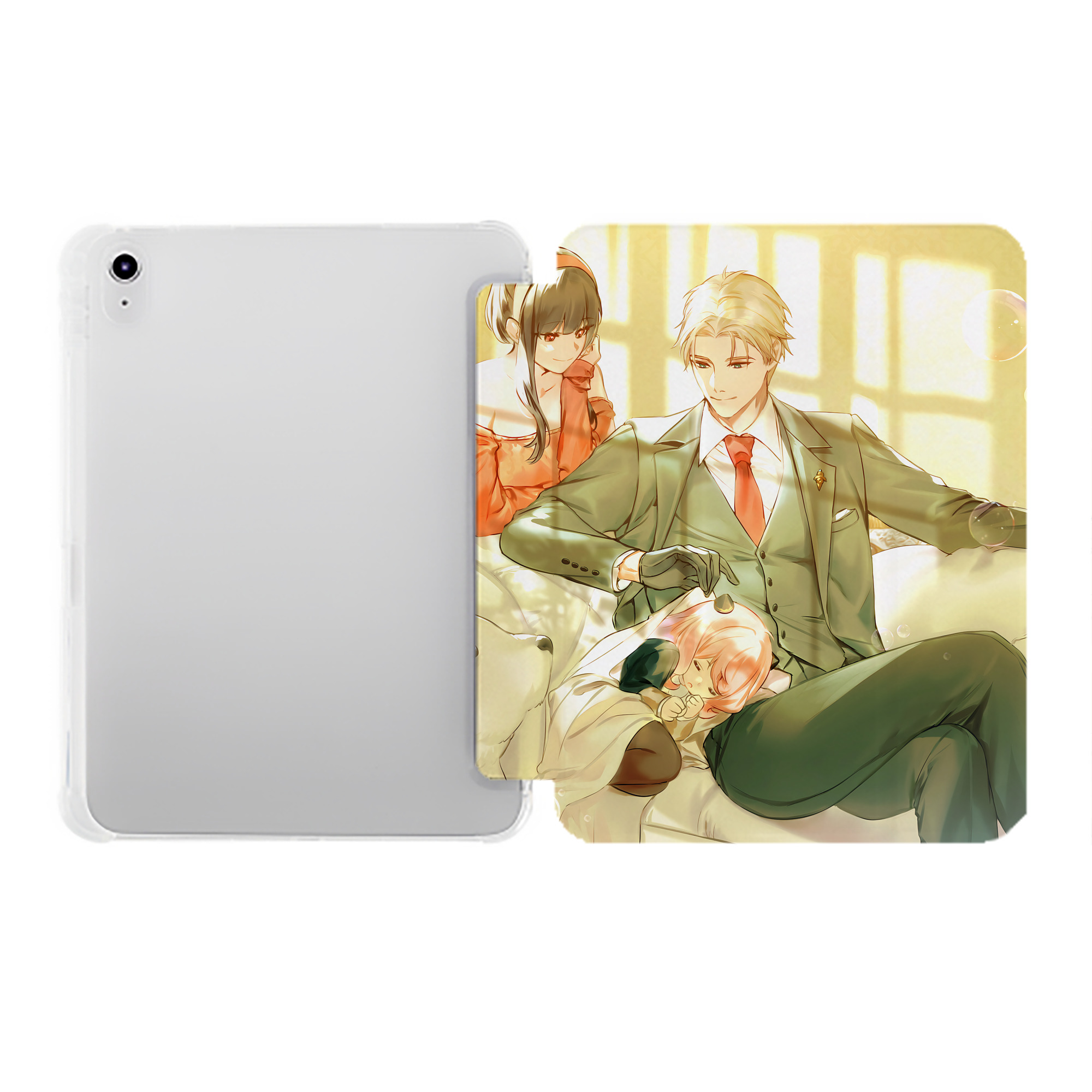 （画像用） SPY×FAMILY间谍家家酒 IPad ケース ペン収納付き 三つ折りスタンド PUレザー×シリコン 対応機種9.5/10.5/10.9インチ